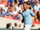 Manchester City full-back Kyle Walker in action during the Community Shield clash with Chelsea at Wembley