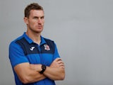 Exeter boss Matt Taylor watches on during the EFL Cup first-round game between Exeter City and Ipswich Town on August 14, 2018