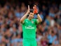 Arsenal goalkeeper Petr Cech claps supporters after his side's Premier League defeat to Manchester City on August 12, 2018