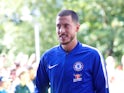Chelsea's Eden Hazard arrives for their game with Huddersfield Town on August 11, 2018