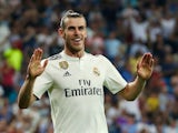Gareth Bale celebrates scoring for Real Madrid on August 19, 2018