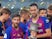 Barcelona midfielder Sergio Busquets with Lionel Messi after his side's Spanish Super Cup win in August 2018