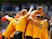 Wolves players celebrate Willy Boly's goal during their Premier League clash with Manchester City on August 25, 2018