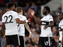 Aboubakar Kamara celebrates scoring during the EFL Cup second-round game between Fulham and Exeter City on August 28, 2018
