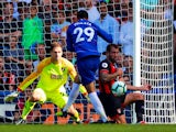 Chelsea striker Alvaro Morata goes for goal during his side's Premier League clash with Bournemouth on September 1, 2018