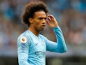 Leroy Sane in action during Manchester City's meeting with Huddersfield Town on August 19, 2018