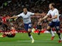 Tottenham Hotspur winger Lucas Moura wheels away in celebration after scoring during his side's Premier League match against Manchester United on August 27, 2018