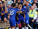 Chelsea's Pedro celebrates scoring against Bournemouth during their Premier League clash on September 1, 2018
