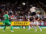 Manchester United striker Romelu Lukaku scores the opening goal in his side's Premier League clash with Burnley on September 2, 2018
