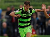 Christian Doidge in action for Forest Green Rovers in the EFL Cup in August 2017