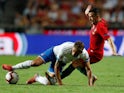 Portugal's Mario Rui in action with Italy's Domenico Berardi during the UEFA Nations League clash on September 10, 2018