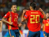 Spain midfielder Marco Asensio celebrates scoring during his side's Nations League clash with Croatia on September 11, 2018