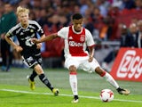 Ajax winger David Neres in action against Rosenborg during a Europa League playoff tie on August 17, 2017