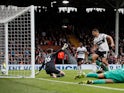 Aleksandar Mitrovic grabs the equaliser during the Premier League game between Fulham and Watford on September 22, 2018