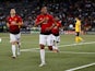 Manchester United attacker Anthony Martial celebrates after scoring in his side's Champions League clash with Young Boys on September 19, 2018