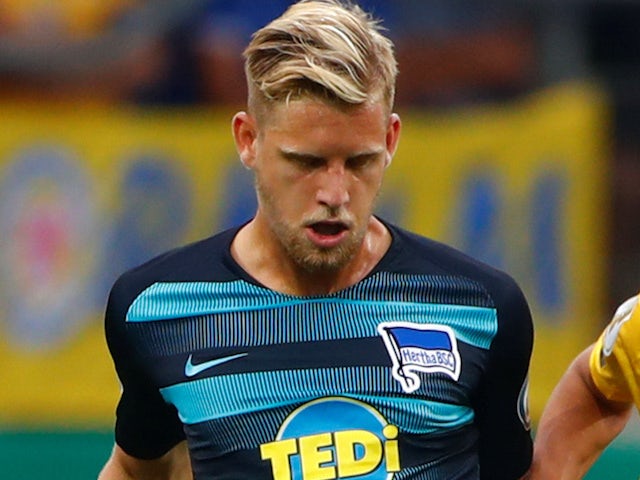 Arne Maier in action for Hertha Berlin in the German Cup on August 20, 2018
