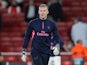 Bernd Leno warms up prior to the Europa League group game between Arsenal and Vorskla Poltava on September 20, 2018