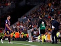 Barcelona defender Clement Lenglet walks off after being sent off during his side's La Liga match against Girona on September 23, 2018