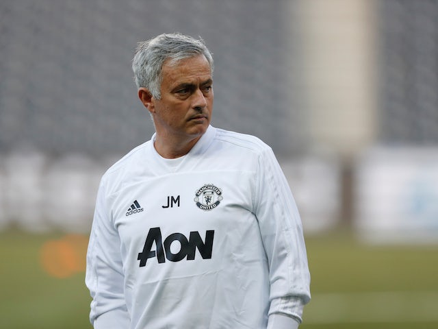 Jose Mourinho pictured during a Manchester United training session on September 18, 2018