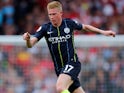 Kevin De Bruyne in action for Manchester City on August 12, 2018