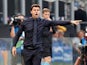 Mauricio Pochettino watches on during the Champions League group game between Inter Milan and Tottenham Hotspur on September 18, 2018