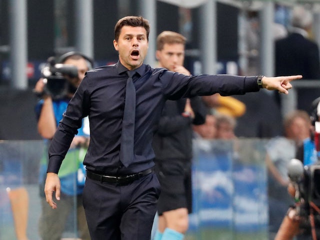 Mauricio Pochettino watches on during the Champions League group game between Inter Milan and Tottenham Hotspur on September 18, 2018
