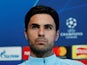 Mikel Arteta takes a Manchester City press conference on September 18, 2018