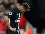 Neymar looks dejected after the final whistle during the Champions League group game between Liverpool and Paris Saint-Germain on September 18, 2018