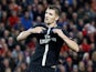 Thomas Meunier celebrates pulling one back during the Champions League group game between Liverpool and Paris Saint-Germain on September 18, 2018