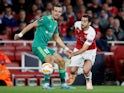 Vyacheslav Sharpar and Henrikh Mkhitaryan in action during the Europa League group game between Arsenal and Vorskla Poltava on September 20, 2018
