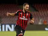 Gonzalo Higuain in action for Milan on August 25, 2018