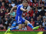 Jamie Vardy in action for Leicester City on September 15, 2018