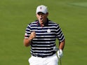 Patrick Reed celebrates during day one of the Ryder Cup on September 28, 2018