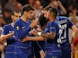 Alvaro Morata celebrates with his teammates after scoring Chelsea's winner against Videoton in the Europa League on October 4, 2018