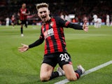 David Brooks celebrates scoring the opener during the Premier League game between Bournemouth and Crystal Palace on October 1, 2018