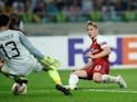 Emile Smith Rowe scores for Arsenal against Qarabag FK in the Europa League.