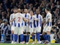 Glenn Murray celebrates with his teammates after opening the scoring for Brighton & Hove Albion against West Ham United on October 5, 2018