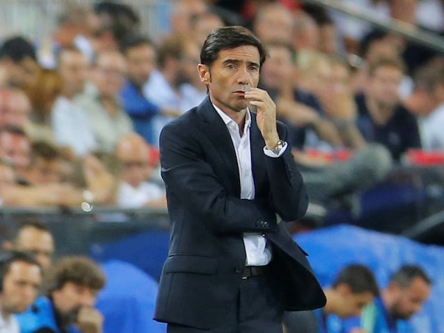 Valencia manager Marcelino watches on during his side's Champions League clash with Juventus in September 2018