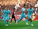 Newcastle United striker Yoshinori Muto celebrates after scoring against Manchester United on October 6, 2018