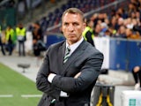 An intense-looking Brendan Rodgers in charge of Celtic on October 4, 2018
