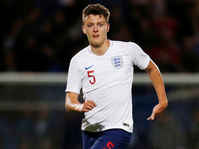 Dael Fry in action for England Under-21s on October 11, 2018