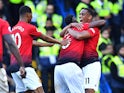 Manchester United's Anthony Martial celebrates scoring against Chelsea on October 20, 2018