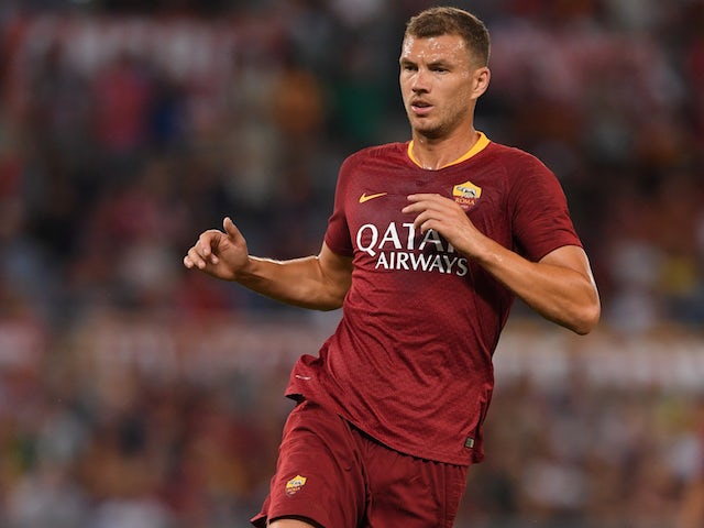 Edin Dzeko in action for Roma on August 27, 2018