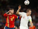Harry Kane takes on Sergio Ramos during the Nations League game between Spain and England on October 15, 2018