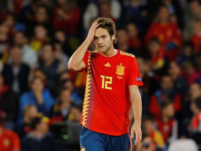 A distraught Marcos Alonso during the Nations League game between Spain and England on October 15, 2018