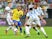 Brazil forward Neymar carries the ball while surrounded by Argentina players during the international friendly between the two sides on October 16, 2018