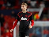 Manchester United midfielder Scott McTominay warms up prior to his side's Champions League clash with Valencia on October 2, 2018
