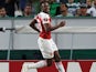Danny Welbeck celebrates scoring during the Europa League group game between Sporting Lisbon and Arsenal on October 25, 2018