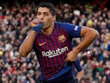 Barcelona striker Luis Suarez celebrates scoring against Real Madrid in El Clasico on October 28, 2018