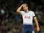 Harry Kane reacts to a missed chance during the Premier League game between Tottenham Hotspur and Manchester City on October 29, 2018